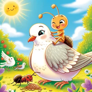 ant and a gentle dove as the best of friends, enjoying a blissful day together