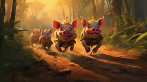 nitishjain 3 pigs in indian jungle running playing comic style cbf3492b 16b9 4fc8 baff 9a200f28aeeb
